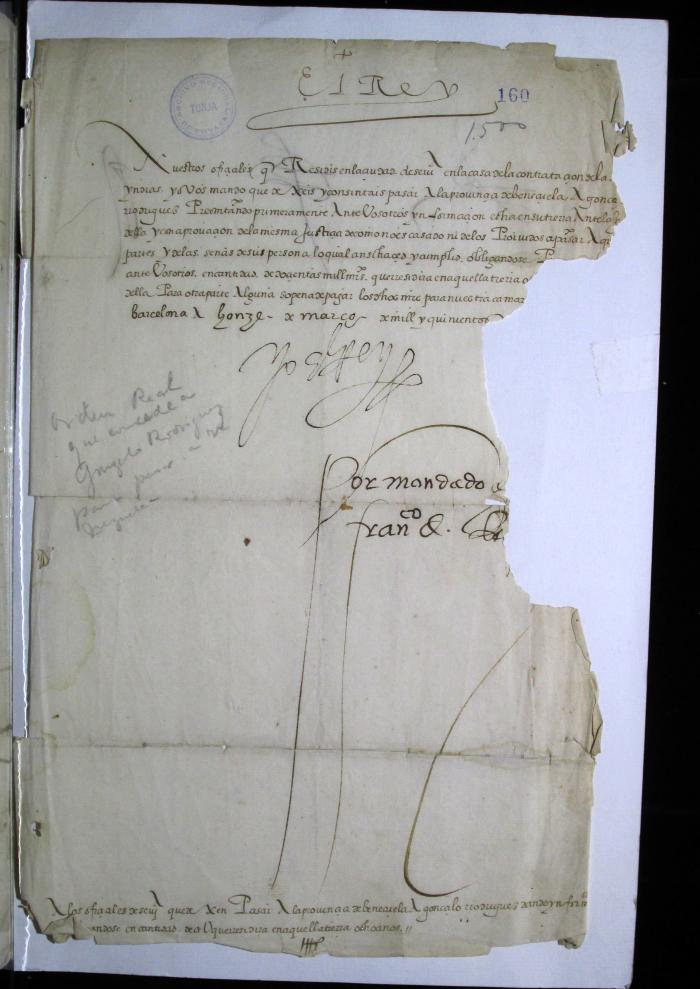 Cédula real que se concede a Gonzalo Rodríguez para pasar a Venezuela