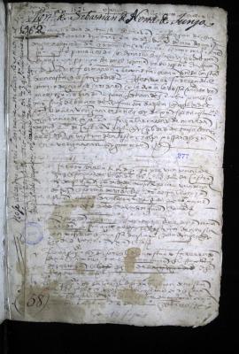 Mortuoria con testamento de Sebastián de Acosta