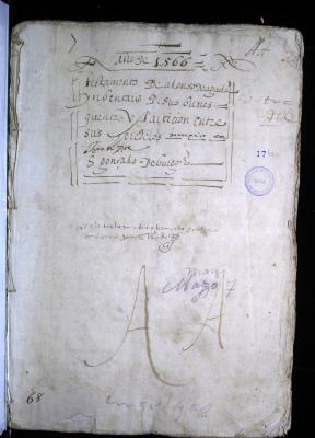 Mortuoria con testamento de Alonso de Aguilar. Murió en Tunja