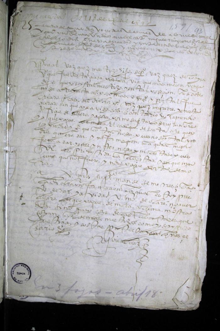 Información de Cristóbal Vásquez