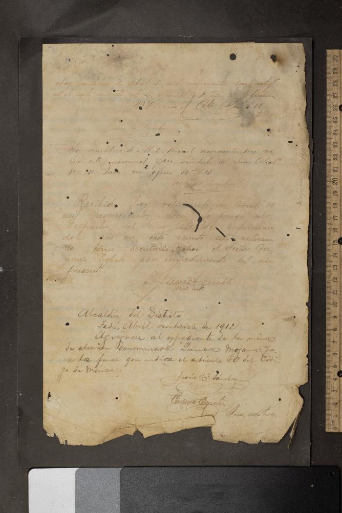 Cesareo Gómez contra Manuel Peña por el juicio sobre mejor derecho de mina Primera Mojarra