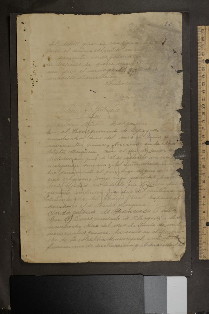 Averiguaciones sobre varios hechos criminales acontecidos en Opogodó