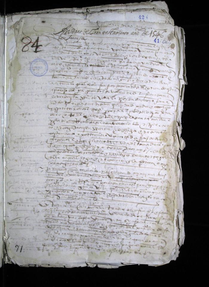 Testamento de Andrés de León