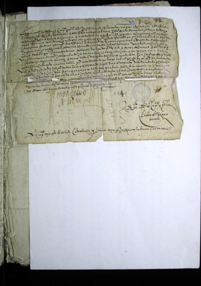 Proveímiento de un solar en Tunja de Lope Montalvo de Lugo al capitán Martín González