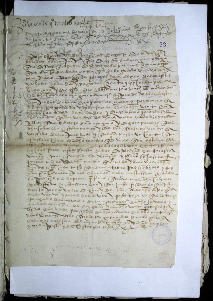 Juan Vicente demanda a Mateo Sánchez por el valor de un caballo.