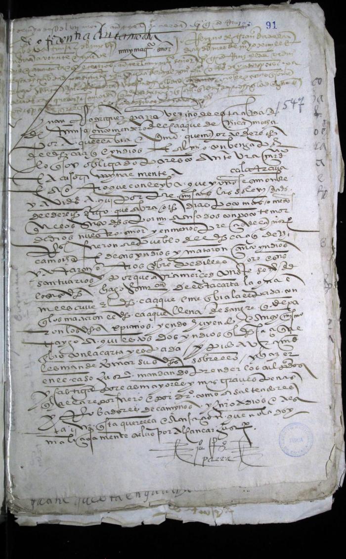 Juicio criminal seguido por Juan Rodríguez Parra en representación del Cacique de Chicamocha