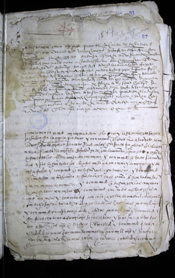 Testamento de Sebastián de Heredia